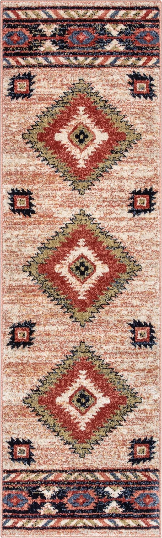 Lea Cream Traditional Southwestern Tribal Rug Well Woven