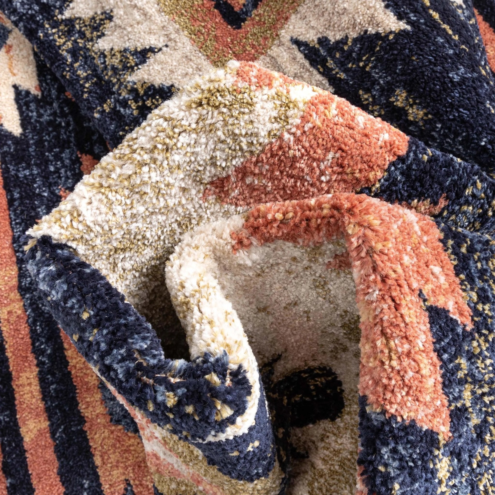 Lea Blue Traditional Southwestern Tribal Rug Well Woven