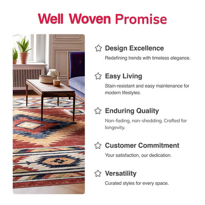 Custom Size Runner Lea Southwestern Tribal Ivory Choose Your Width x Choose Your Length Hallway Runner Rug Well Woven