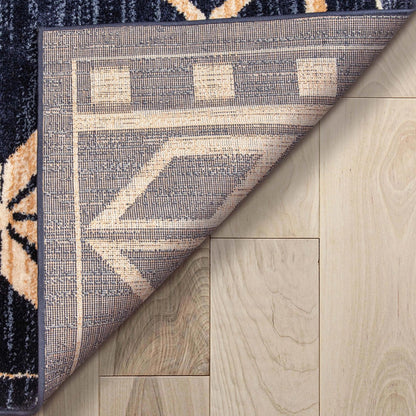 Canton Southwestern Tribal Bohemian Blue Rug Well Woven