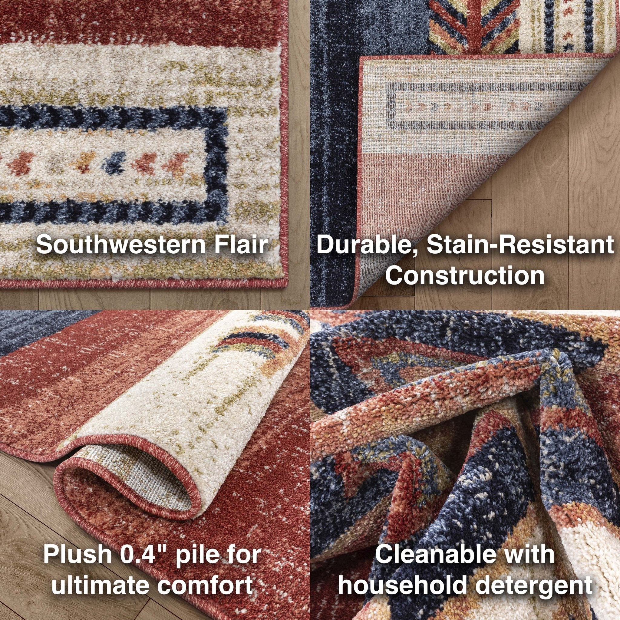 Dustin Southwestern Tribal Medallion Crimson Rug Well Woven