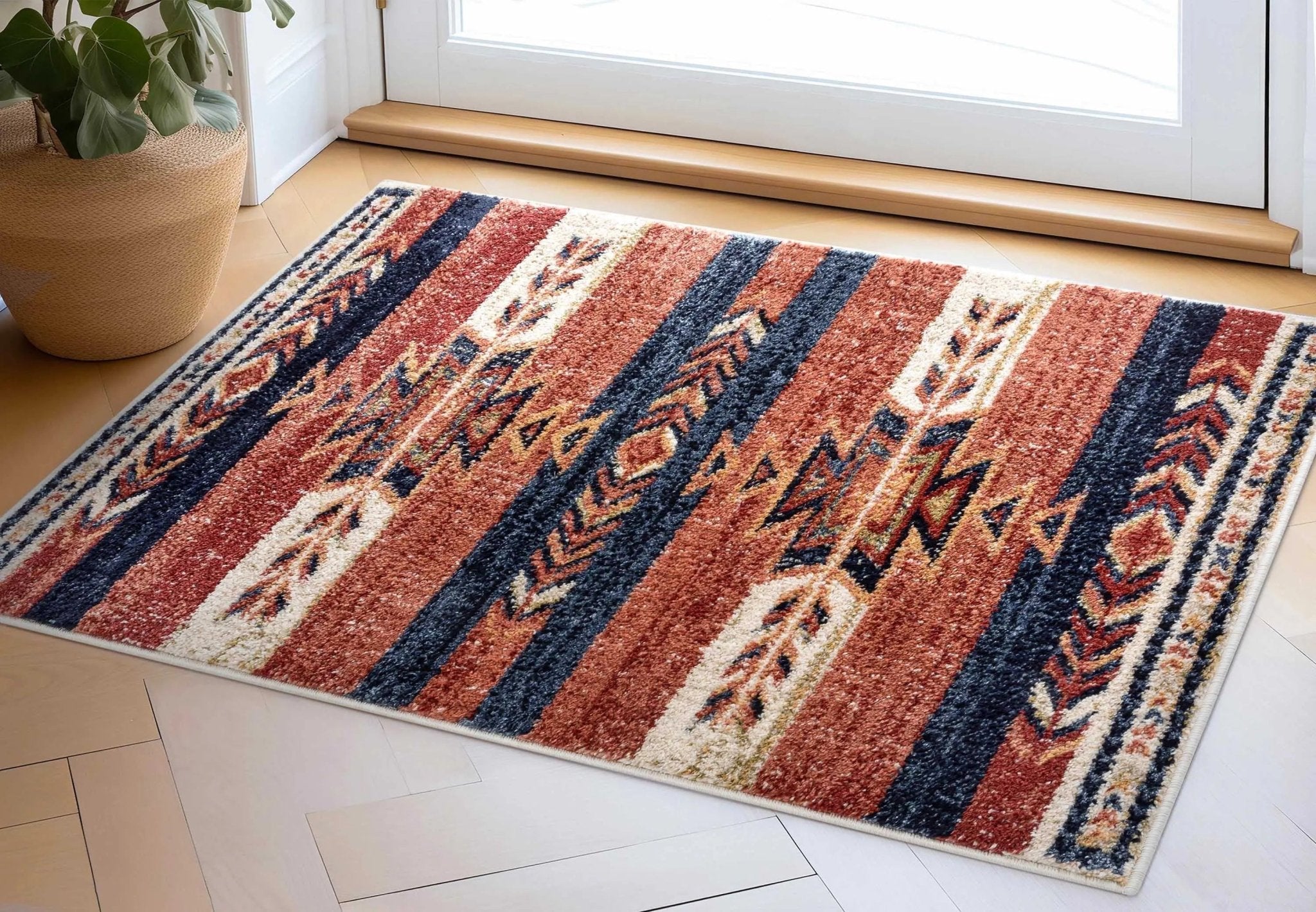 Dustin Southwestern Tribal Medallion Crimson Rug Well Woven