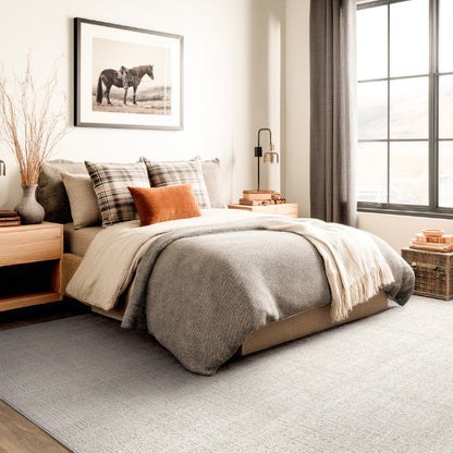 VEL-02 Well Woven Velluto Como Ivory Bedroom Scene