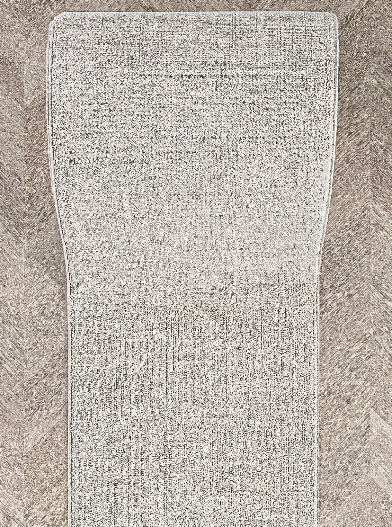 Custom Size Hallway & Stair Runner - Como Ivory Choose Your Width x Choose Your Runner Length- Made to Order Runner - Ultra-Soft,  Tweed Tonal Colors - Looped Pile Well Woven
