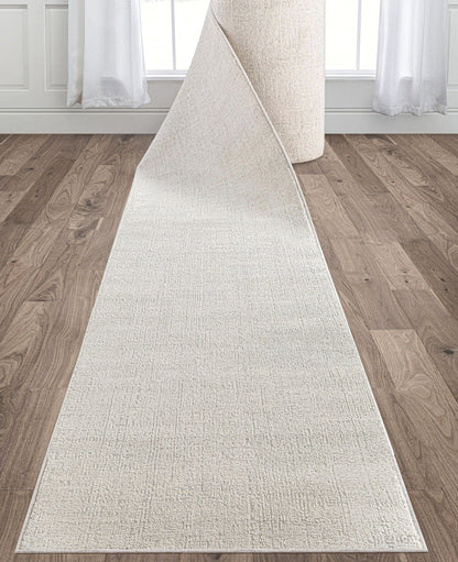 Custom Size Hallway & Stair Runner - Como Ivory Choose Your Width x Choose Your Runner Length- Made to Order Runner - Ultra-Soft,  Tweed Tonal Colors - Looped Pile Well Woven