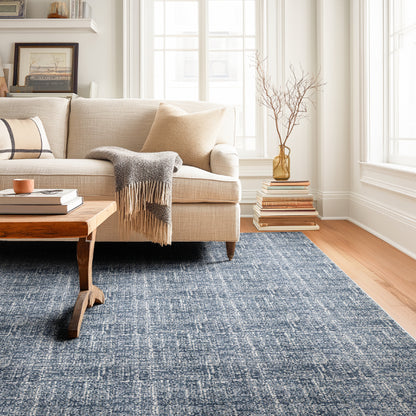 VEL-02 Well Woven Velluto Como Dark Blue Living Room Scene