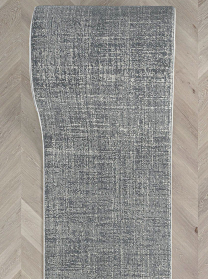 Custom Size Hallway & Stair Runner - Como Ivory Grey Choose Your Width x Choose Your Runner Length- Made to Order Runner - Ultra-Soft,  Tweed Tonal Colors - Looped Pile Well Woven