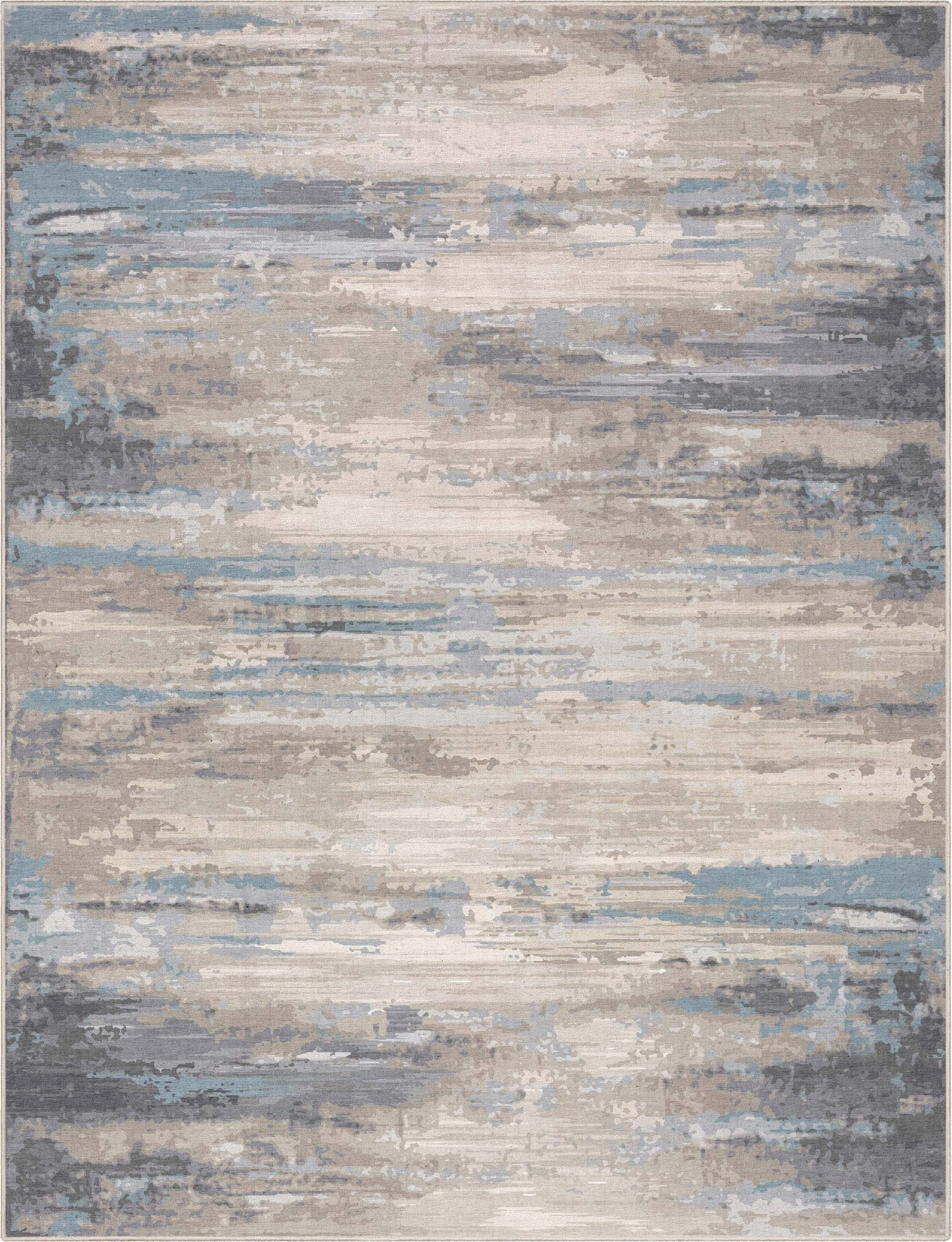 Tuscany Abstract Brushstroke Beige Blue Flatweave Rug Well Woven