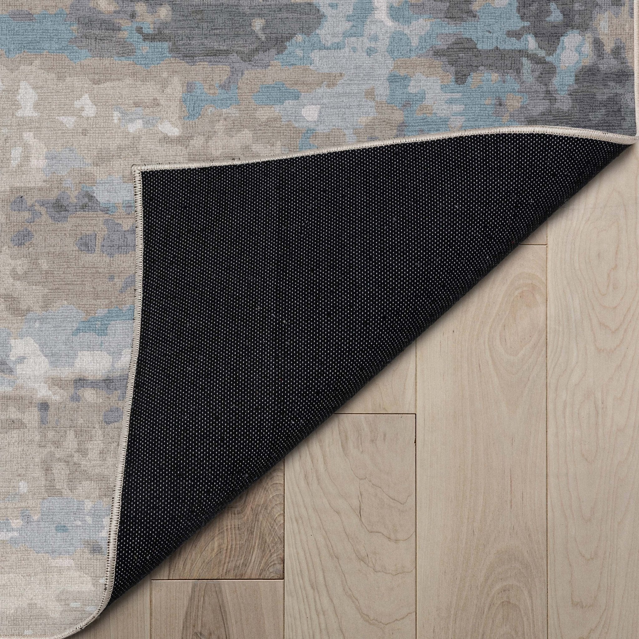 Tuscany Abstract Brushstroke Beige Blue Flatweave Rug Well Woven