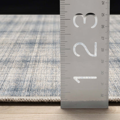 Rio Abstract Plaid Blue Cream Flatweave Rug Well Woven