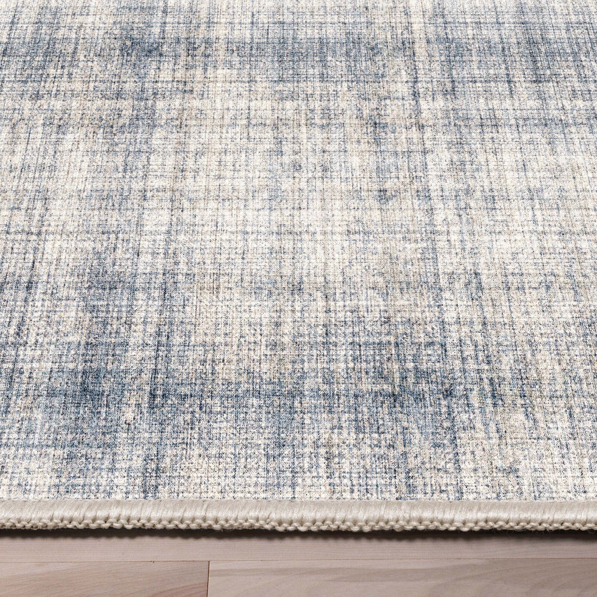 Rio Abstract Plaid Blue Cream Flatweave Rug Well Woven