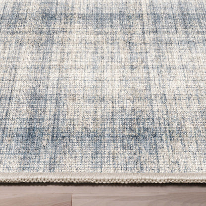 Rio Abstract Plaid Blue Cream Flatweave Rug Well Woven