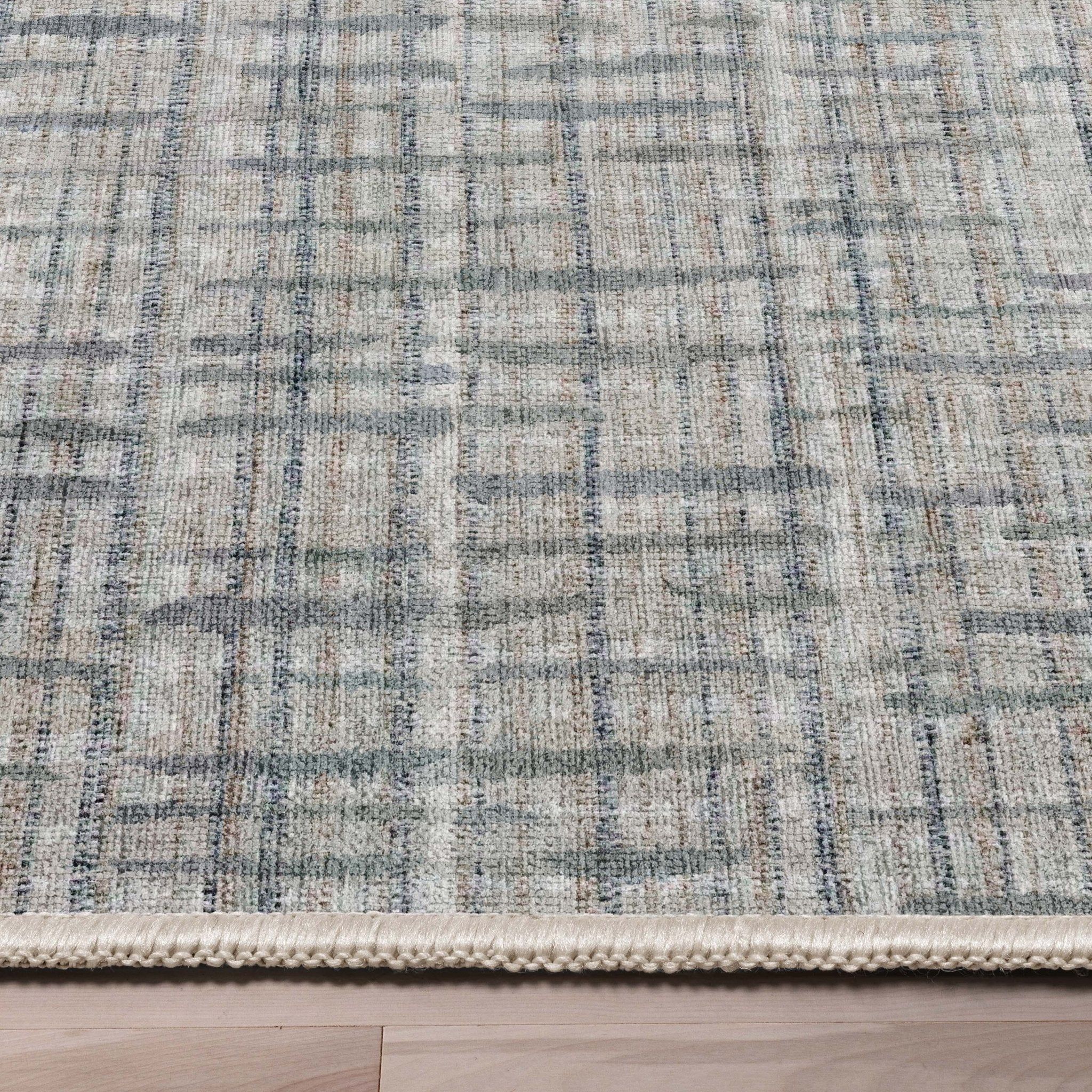 Bali Abstract Plaid Beige Flatweave Rug Well Woven