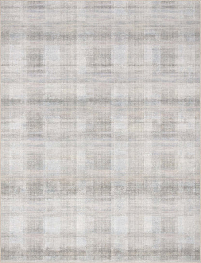Parquet Abstract Plaid Beige Flatweave Rug Well Woven