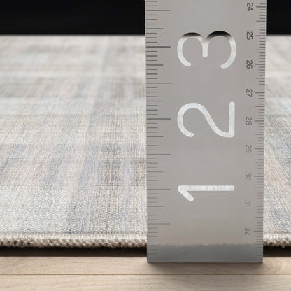 Parquet Abstract Plaid Beige Flatweave Rug Well Woven