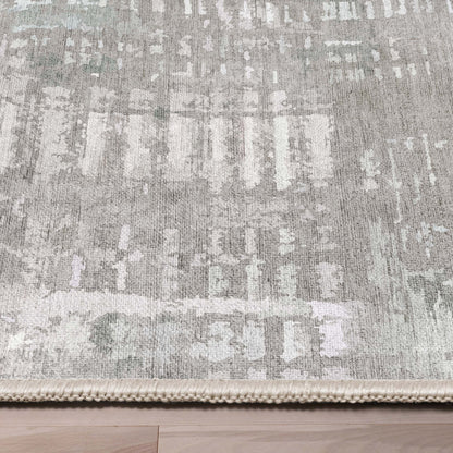 Bauhaus Abstract Geometric Lines Beige Blue Flatweave Rug Well Woven