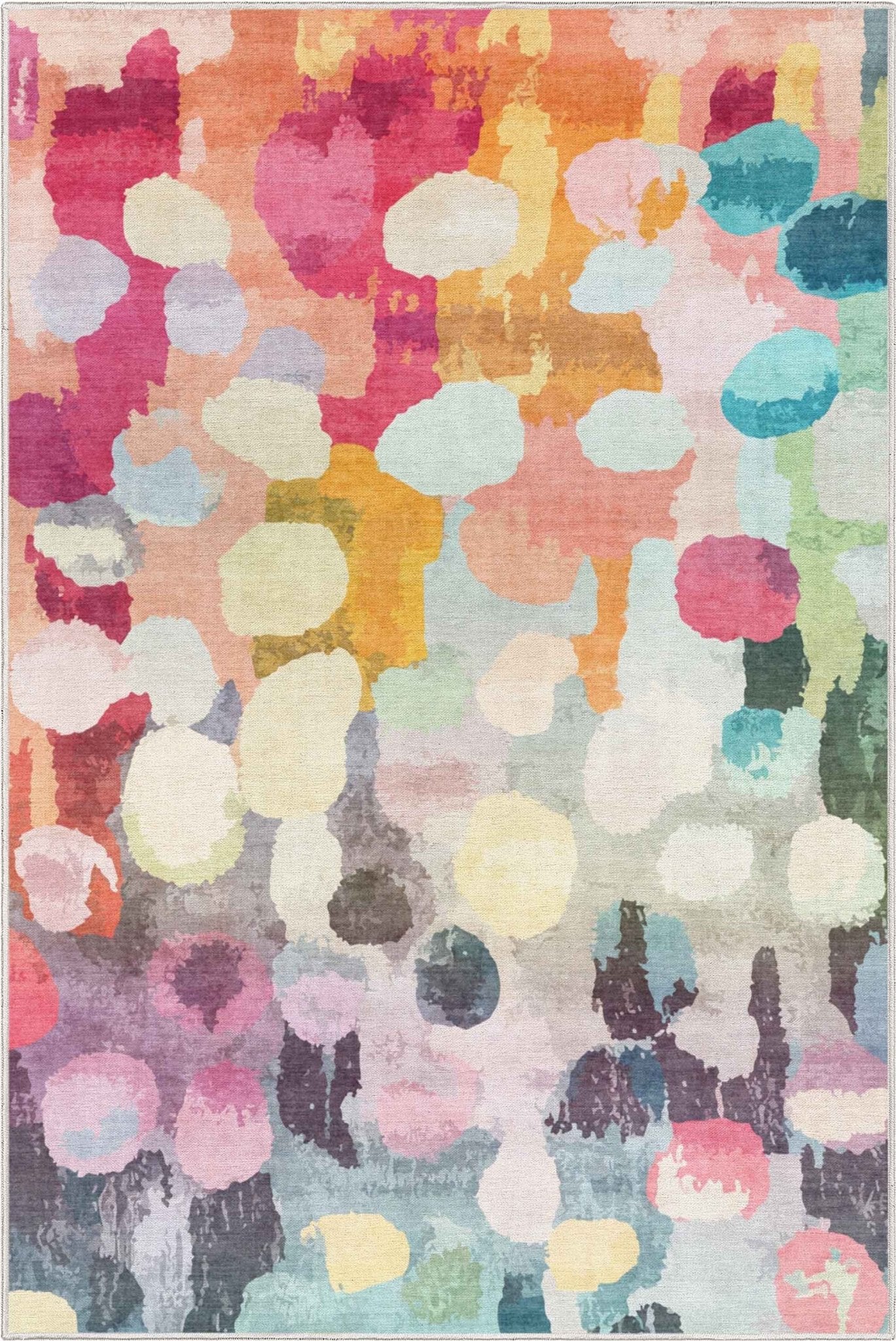 Apollo Galets d’Aquarelle – Abstract Watercolor & Pebble Flat Woven Multicolor Rug Well Woven