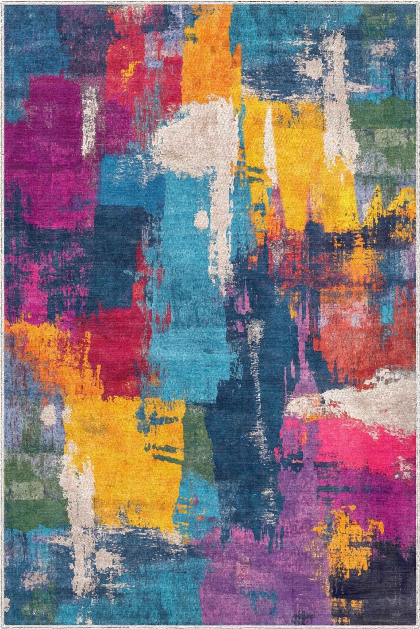 Apollo Marée Abstraite –  Abstract Marble Multicolor Rug Well Woven