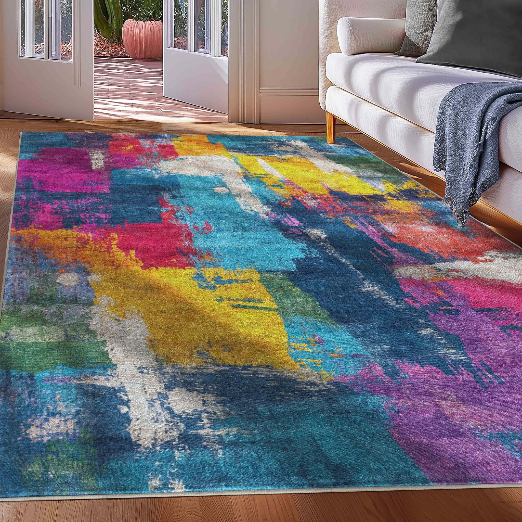 Apollo Marée Abstraite –  Abstract Marble Multicolor Rug Well Woven