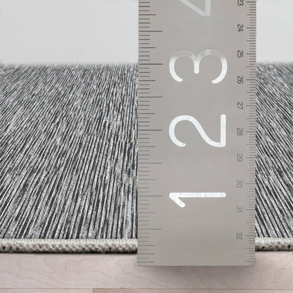 Custom Size Runner Striations Modern Striped Fogstone Pewter Choose Your Width x Choose Your Length Hallway Runner Rug Well Woven