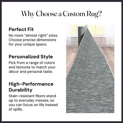 Custom Size Runner Striations Modern Striped Fogstone Pewter Choose Your Width x Choose Your Length Hallway Runner Rug Well Woven