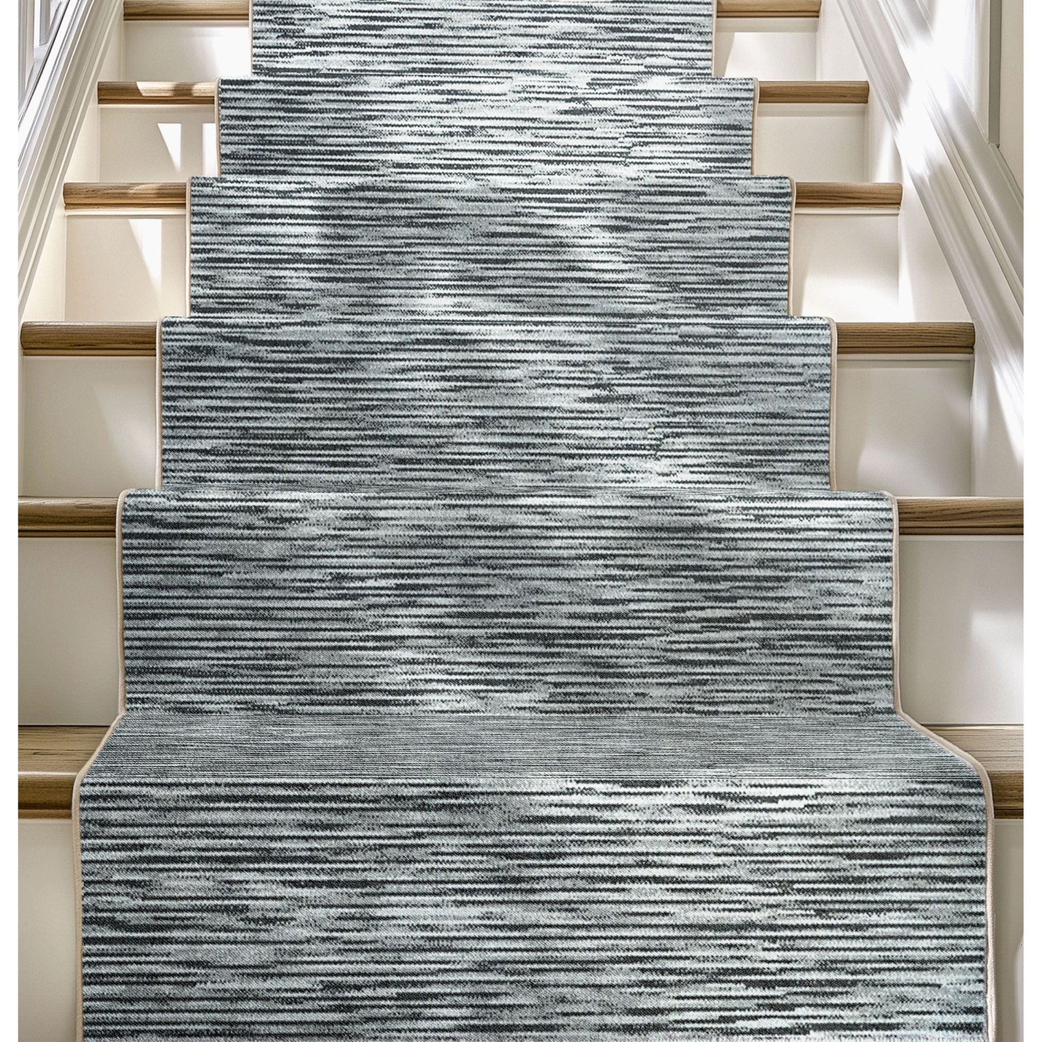 Custom Size Runner Striations Modern Striped Fogstone Pewter Choose Your Width x Choose Your Length Hallway Runner Rug Well Woven