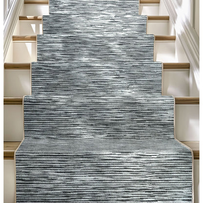 Custom Size Runner Striations Modern Striped Fogstone Pewter Choose Your Width x Choose Your Length Hallway Runner Rug Well Woven