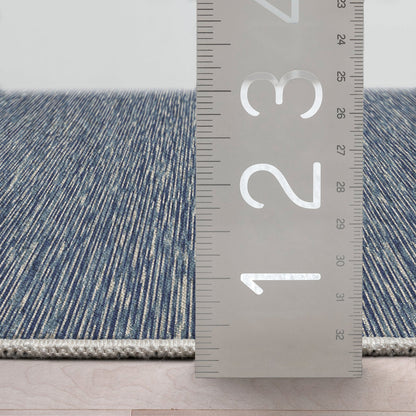 Custom Size Runner Striations Modern Striped Blue Fog Choose Your Width x Choose Your Length Hallway Runner Rug Well Woven
