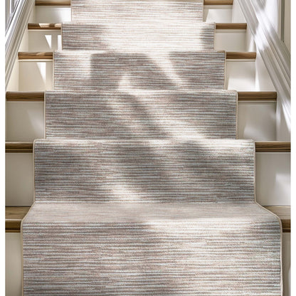 Custom Size Runner Striations Modern Striped Sandstone Elegance Choose Your Width x Choose Your Length Hallway Runner Rug Well Woven