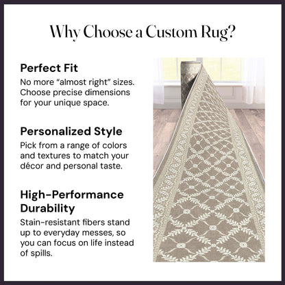 Custom Size Runner Regency Lattice Desert Drift Choose Your Width x Choose Your Length Hallway Runner Rug Well Woven