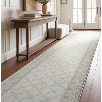 Custom Size Runner Regency Lattice Pearly Haven Choose Your Width x Choose Your Length Hallway Runner Rug Well Woven