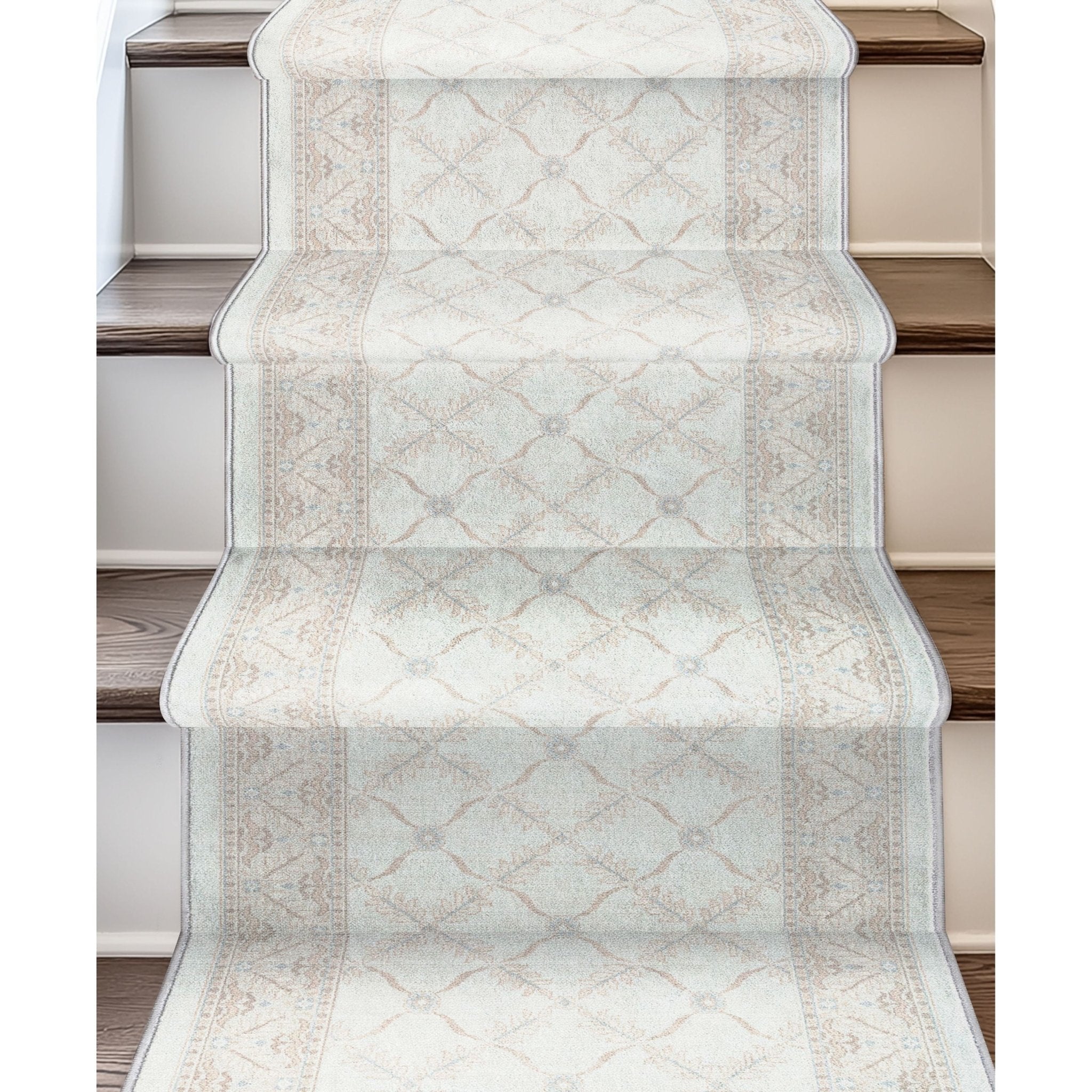 Custom Size Runner Regency Lattice Pearly Haven Choose Your Width x Choose Your Length Hallway Runner Rug Well Woven