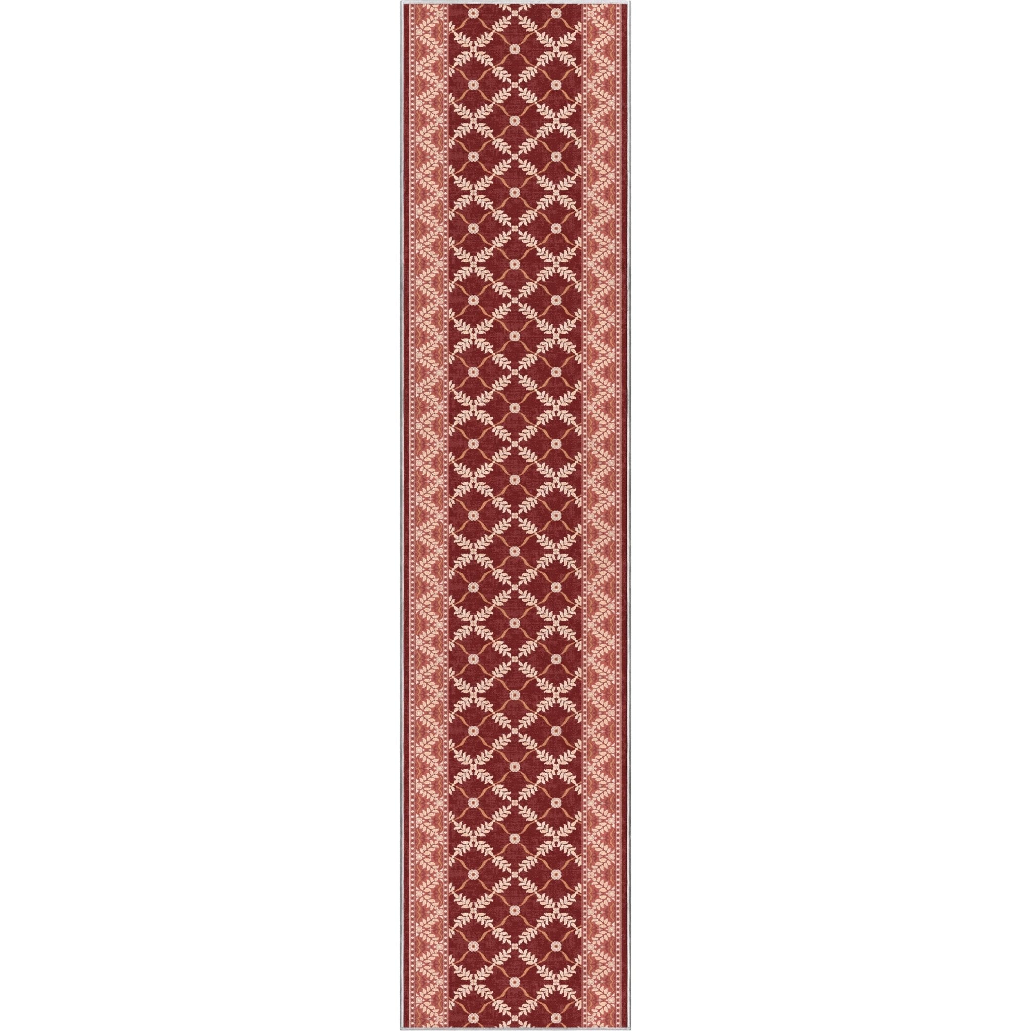 Custom Size Runner Regency Lattice Ruby Ember Choose Your Width x Choose Your Length Hallway Runner Rug Well Woven