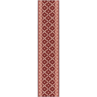 Custom Size Runner Regency Lattice Ruby Ember Choose Your Width x Choose Your Length Hallway Runner Rug Well Woven