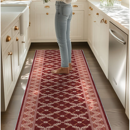 Custom Size Runner Regency Lattice Ruby Ember Choose Your Width x Choose Your Length Hallway Runner Rug Well Woven