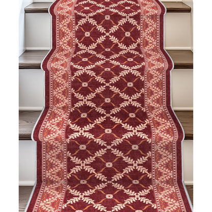 Custom Size Runner Regency Lattice Ruby Ember Choose Your Width x Choose Your Length Hallway Runner Rug Well Woven