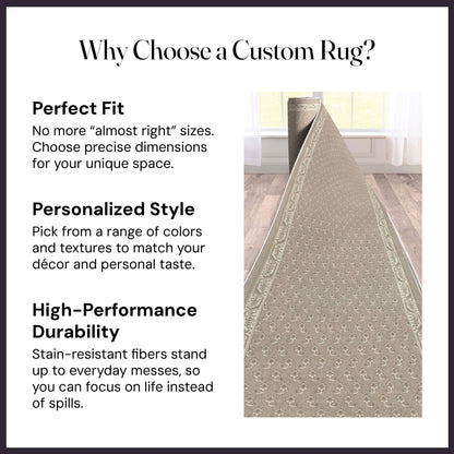 Custom Size Runner Windsor Diamond Desert Drift Choose Your Width x Choose Your Length Hallway Runner Rug Well Woven