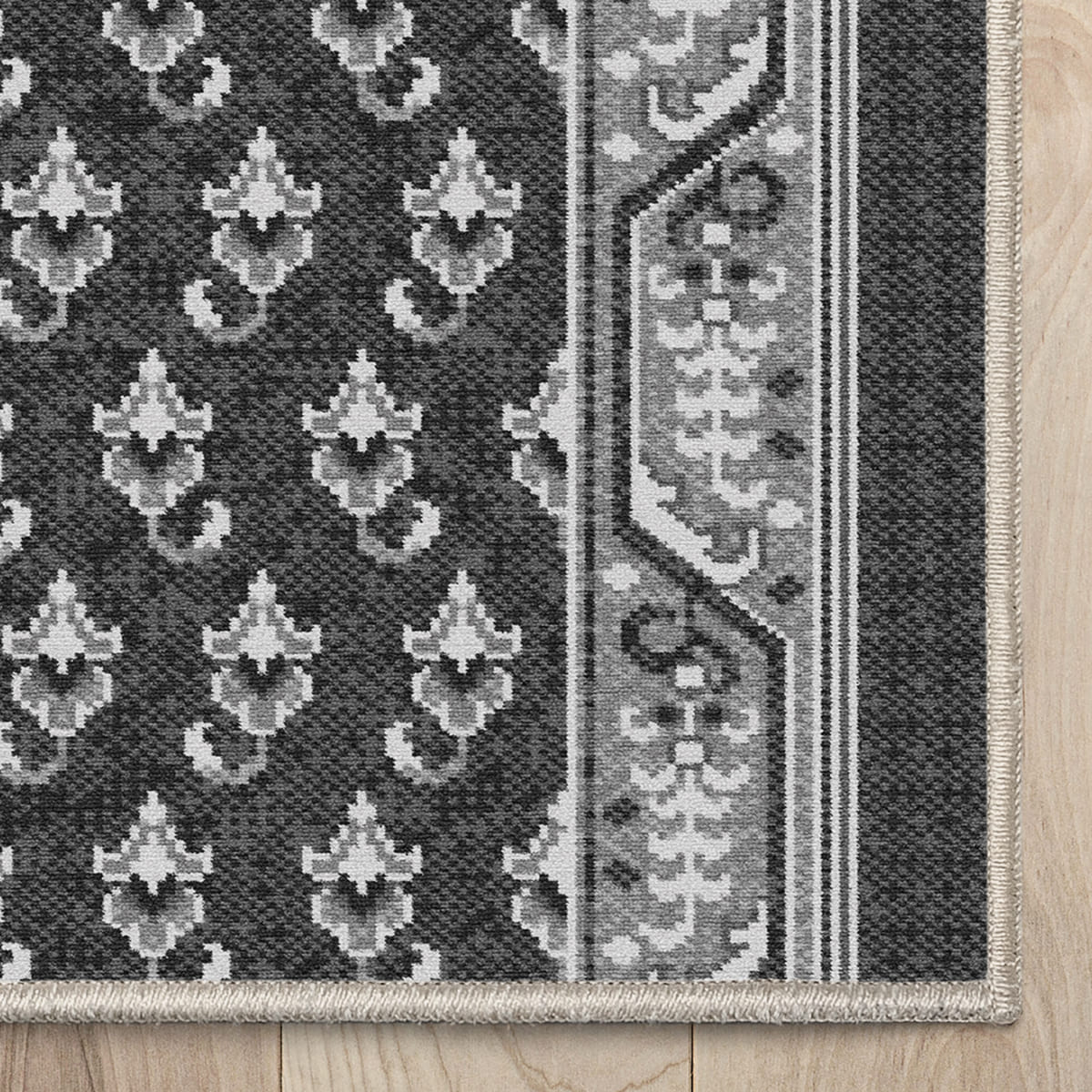 Custom Size Runner Windsor Diamond Midnight Ash Choose Your Width x Choose Your Length Hallway Runner Rug Well Woven