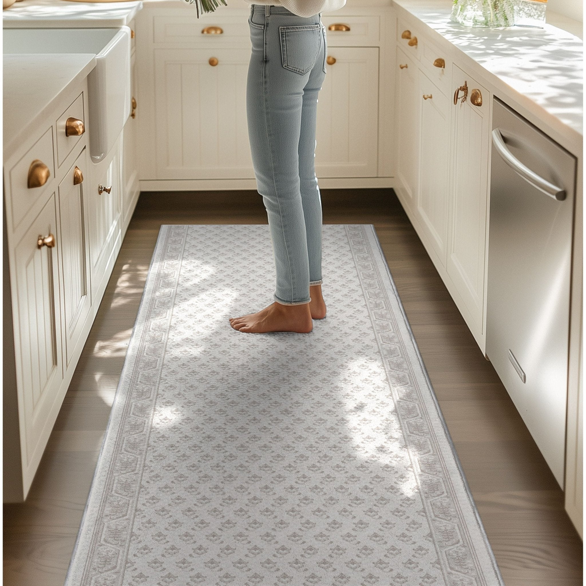 Custom Size Runner Windsor Diamond Frosted Linen Choose Your Width x Choose Your Length Hallway Runner Rug Well Woven