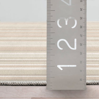 Custom Size Runner Seabreeze Lines Modern Moonlit Ivory Choose Your Width x Choose Your Length Hallway Runner Rug Well Woven