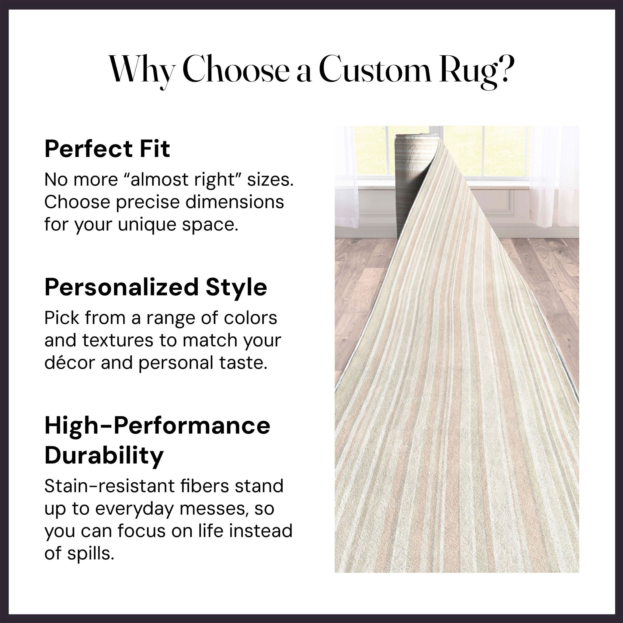Custom Size Runner Seabreeze Lines Modern Moonlit Ivory Choose Your Width x Choose Your Length Hallway Runner Rug Well Woven