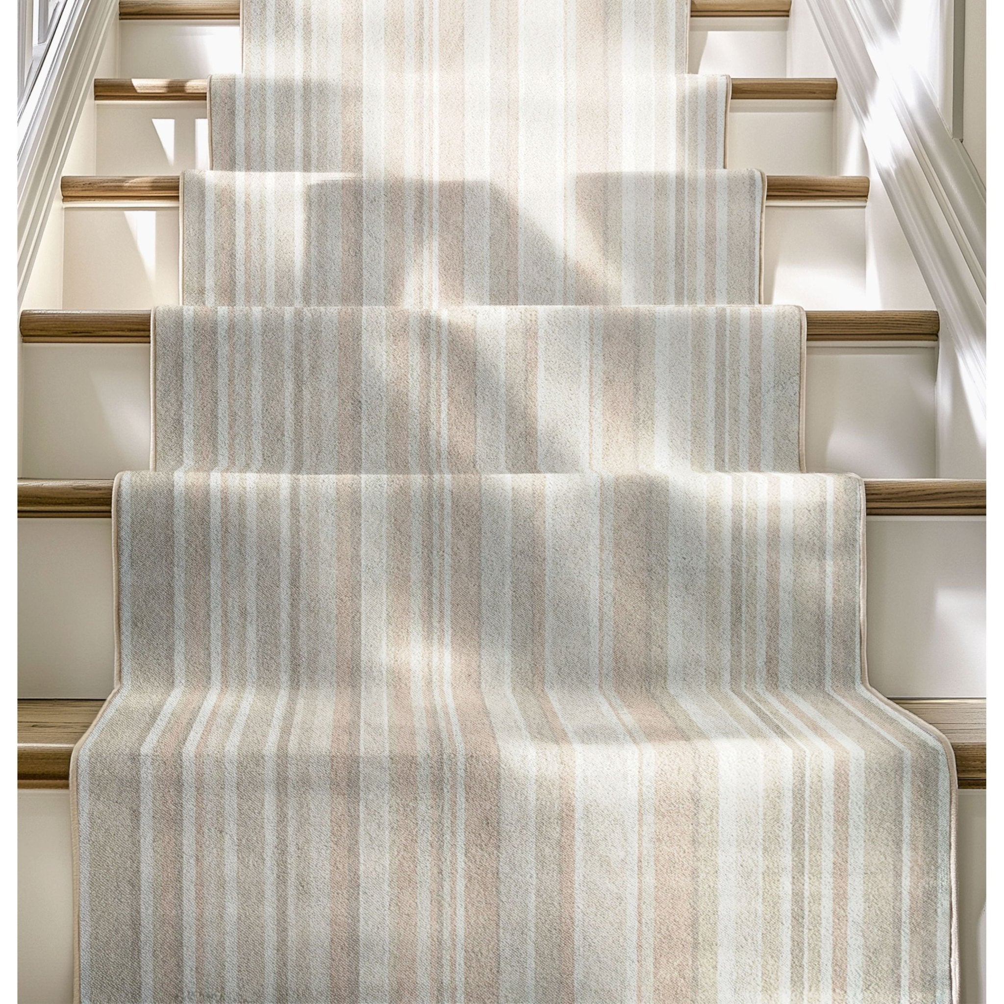 Custom Size Runner Seabreeze Lines Modern Moonlit Ivory Choose Your Width x Choose Your Length Hallway Runner Rug Well Woven