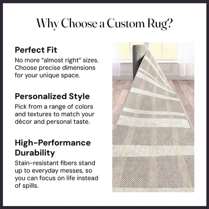 Custom Size Runner Tartan  Espresso Glow Choose Your Width x Choose Your Length Hallway Runner Rug Well Woven