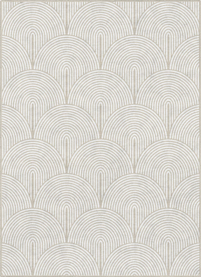 Apollo Echo Arch Pattern Beige Flatwoven Rug – Easy Clean & Durable Well Woven