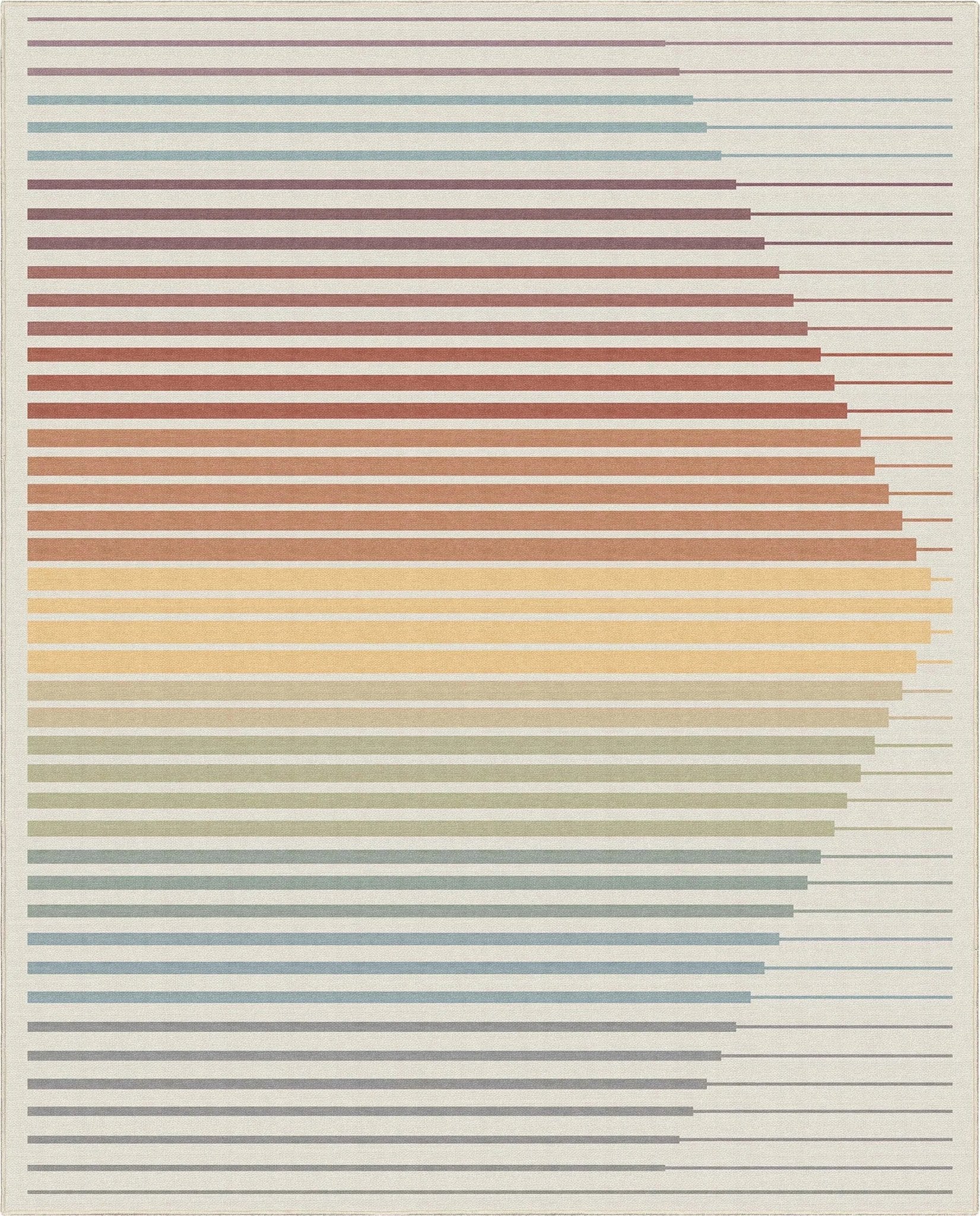 Apollo Odyssey Multi-Color Pastel Striped Rug Stain-Resistant & Easy to Clean Well Woven