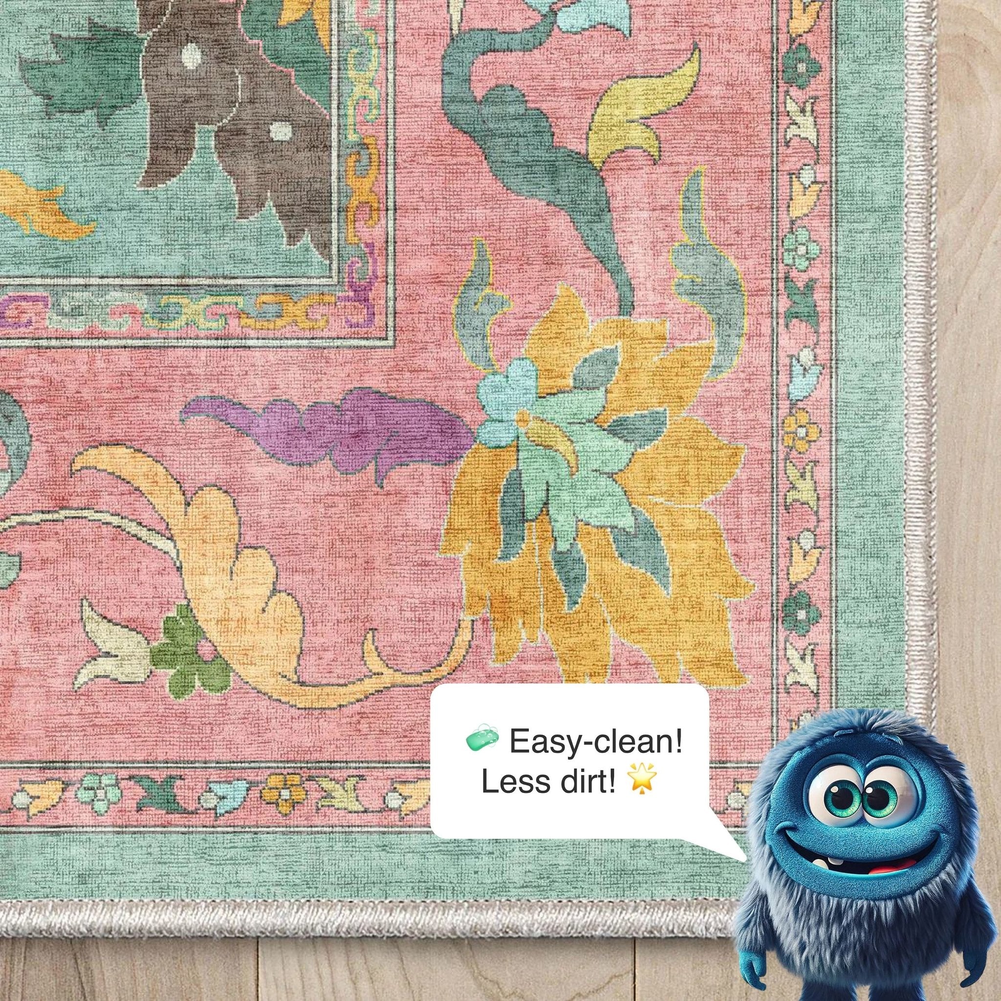 Apollo Botanical Birds Ushak Tropical Green Multi Color Rug Perfect for Living Room, Dining Room, Bedroom and Kitchen Well Woven