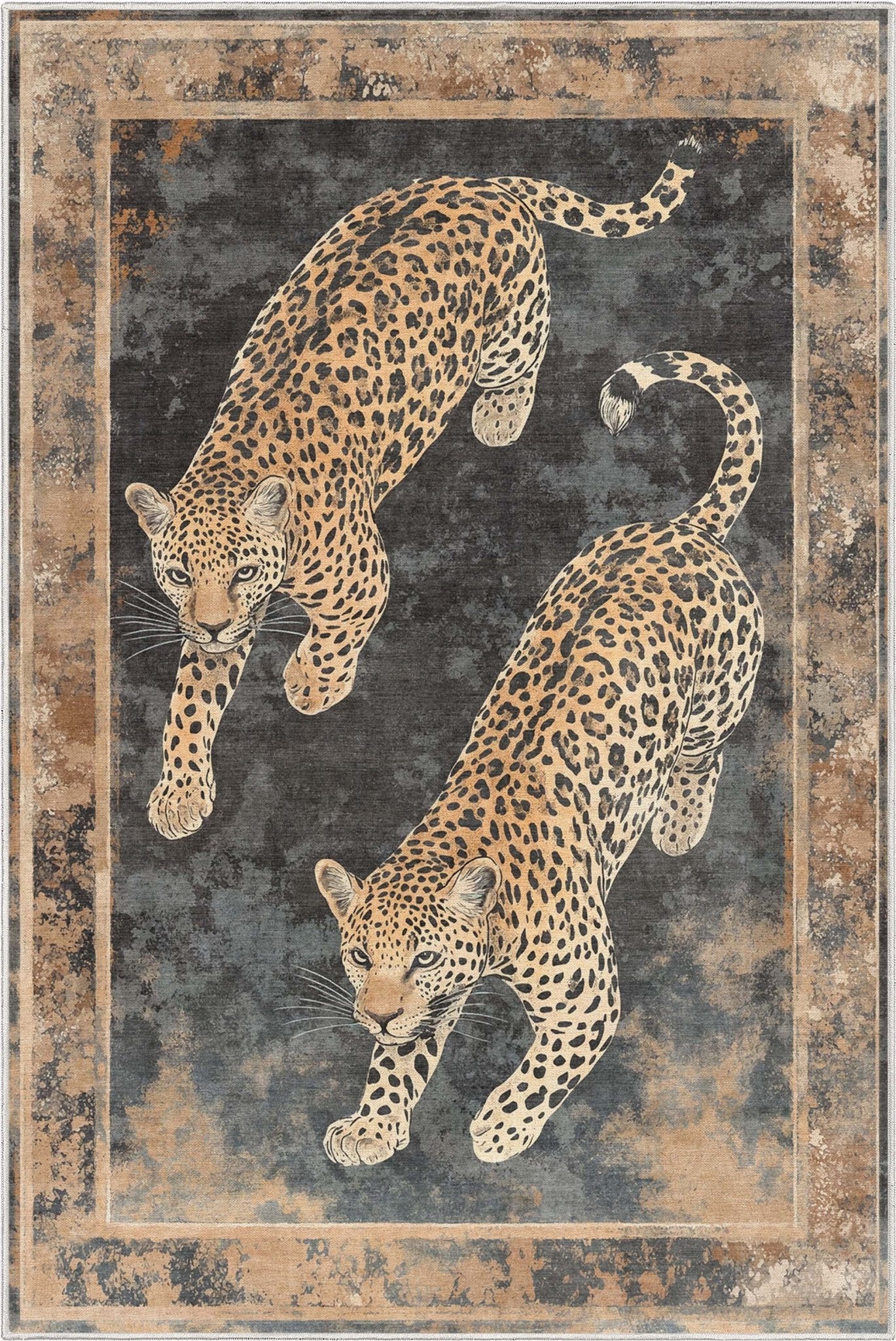 Well Woven Apollo Leopard's Reverie Charcoal & Natural Rug W-APT-16A