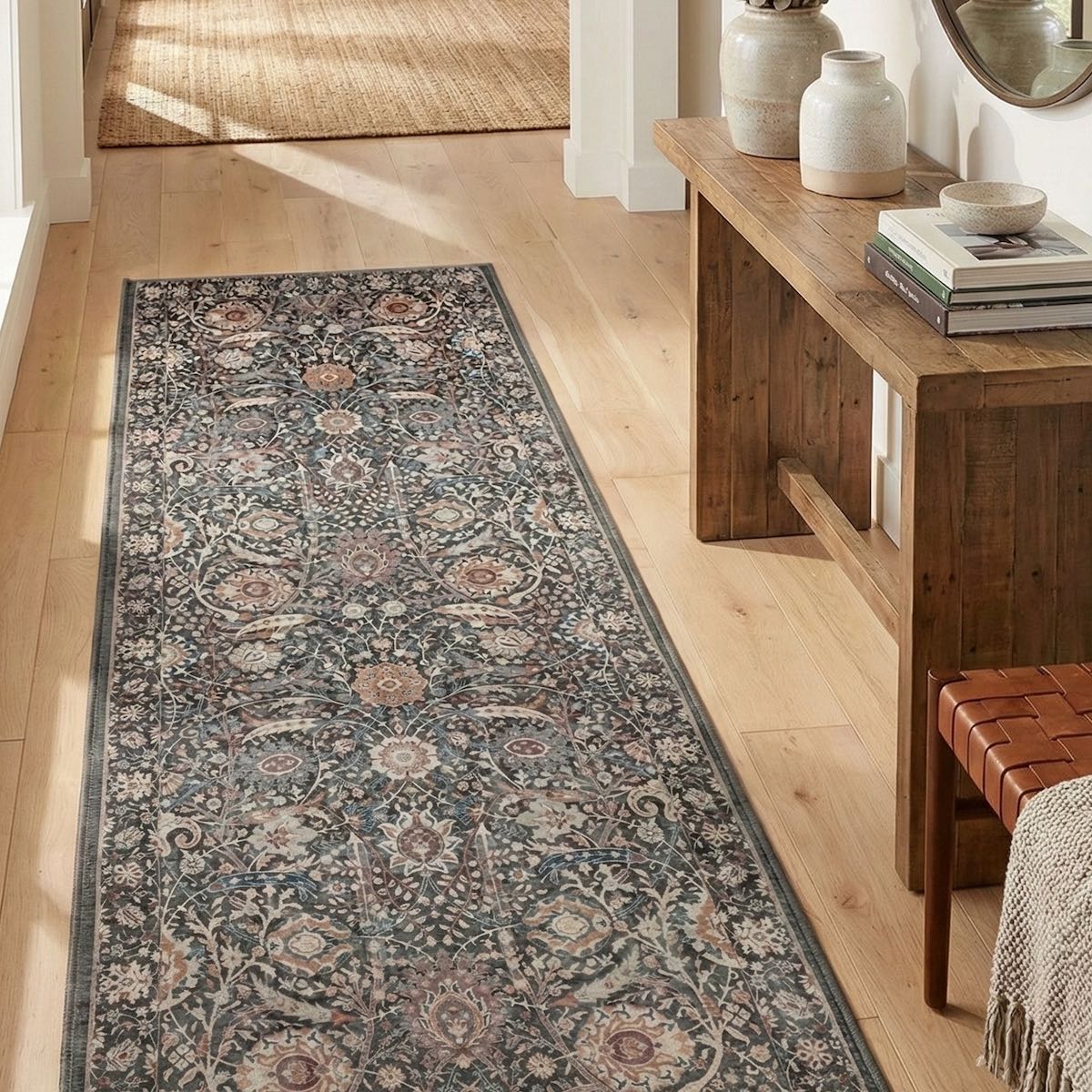 Well Woven Custom Size Runner Liana Vintage Persian Oriental Blue