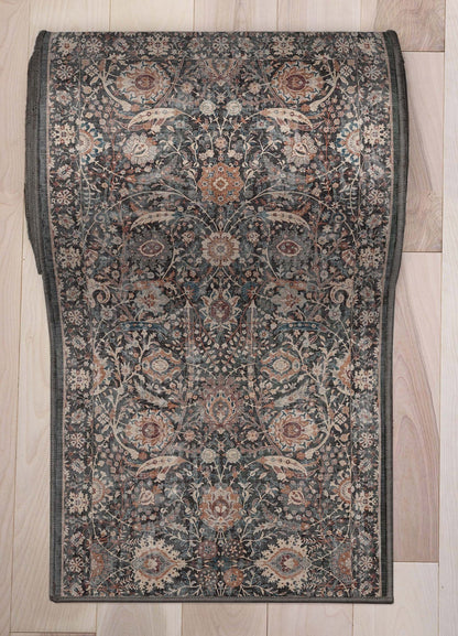 Custom Size Runner Liana Vintage Persian Oriental Charcoal Grey Choose Your Width x Choose Your Length Hallway Runner Rug Well Woven