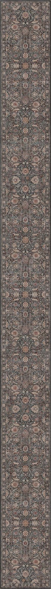 Liana Vintage Oriental Charcoal Grey Flat-Weave Rug Well Woven
